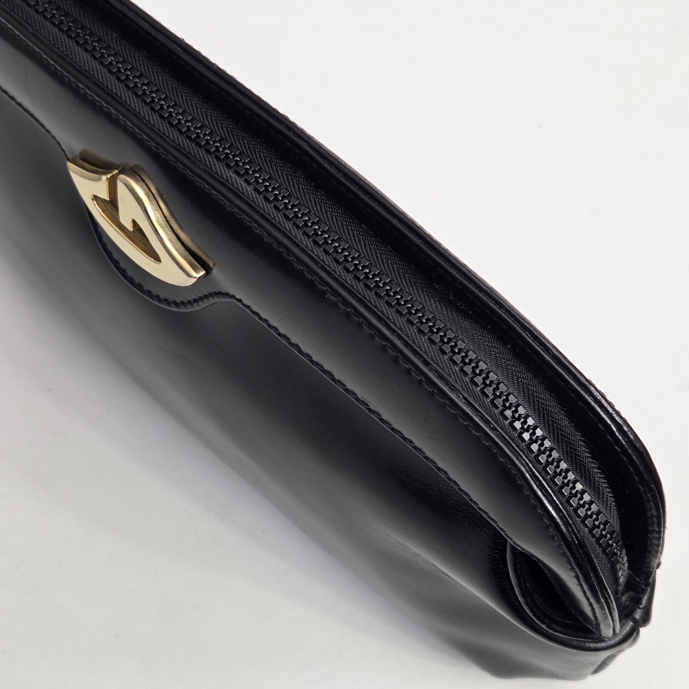 RARE AUTHENTIC VINTAGE GUCCI GLOSSY LEATHER CLUTCH BAG - Picture 5 of 15
